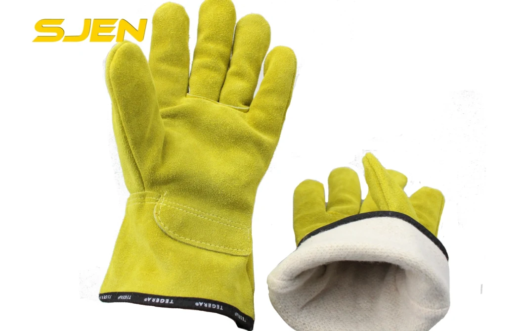 Leather Safety Gloves Wholesale Welding Hand Gloves Red Leather Long Welders Cow Worker Gloves