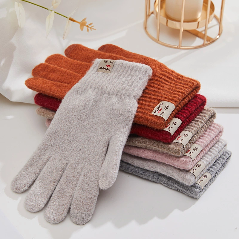 Manufacturer New Arrival Women Warm Acrylic Knitted Full Gloves