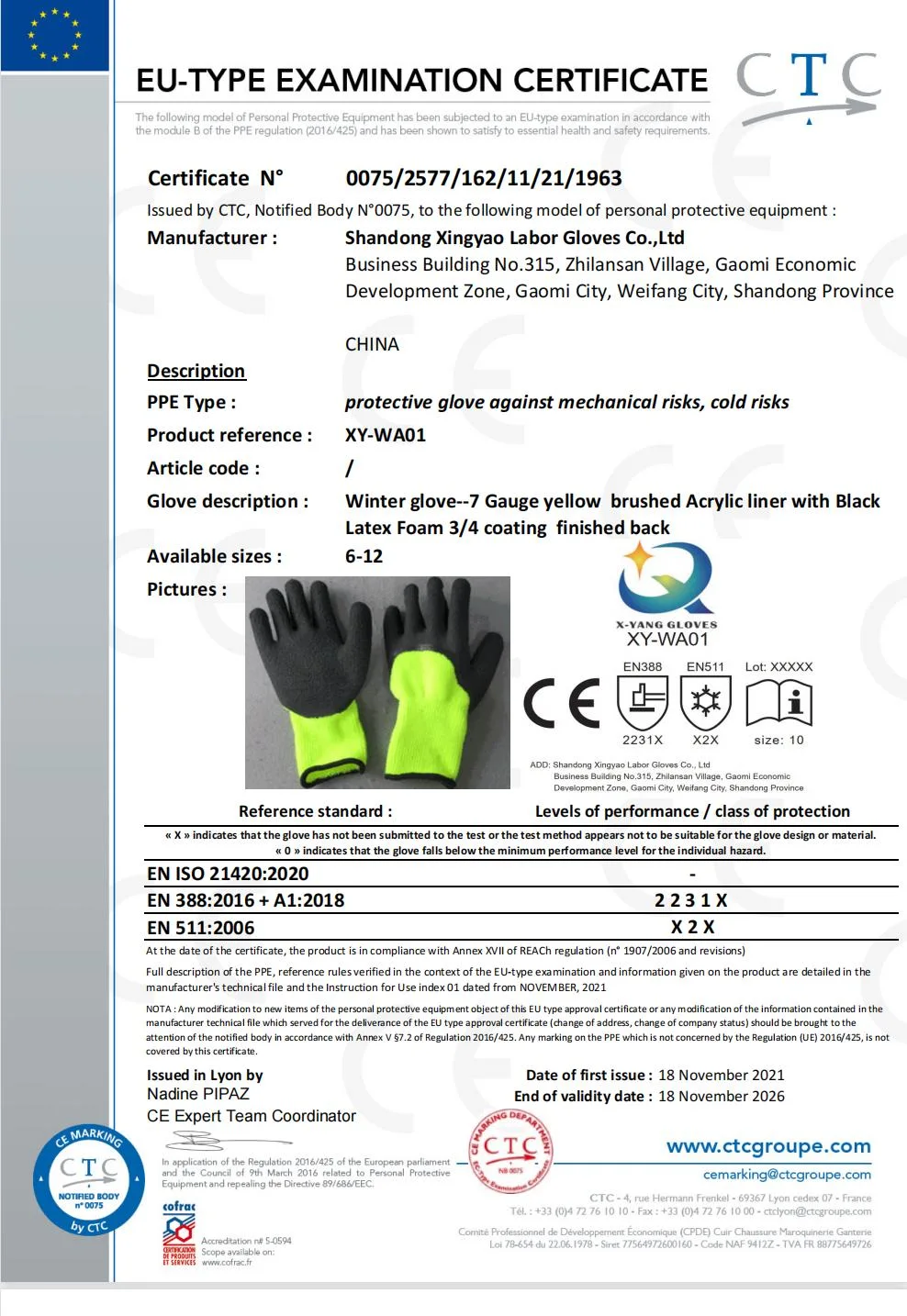 Factoryshop Winter 7G Polyester Loop Thermal Terry Liner Latex Micro Foam Wrinkle Cold Resistant Outdoor Work Safety Gardening Protection Gloves