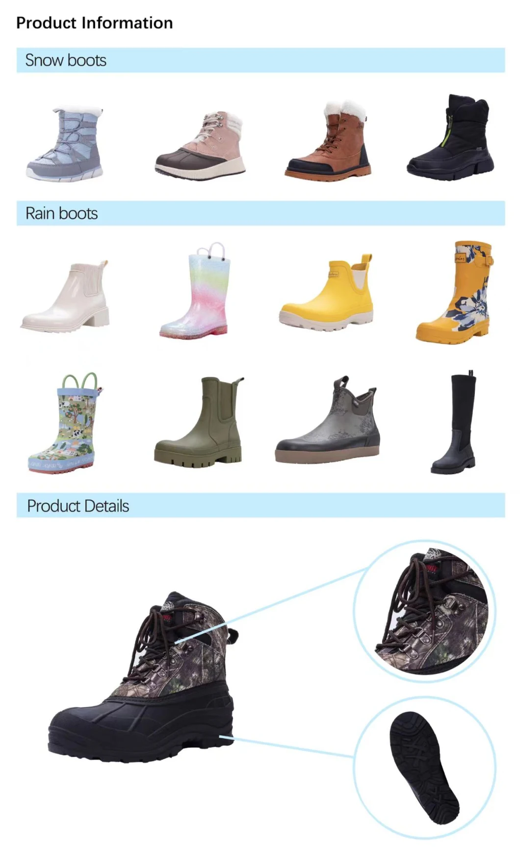 High-Heeled & High-Quality Fashion Rain Boot