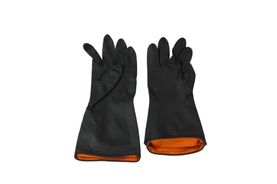 卸売食品グレード合成ラテックス家庭用保護手袋、黒ニトリル使い捨て作業手袋、5％割引。